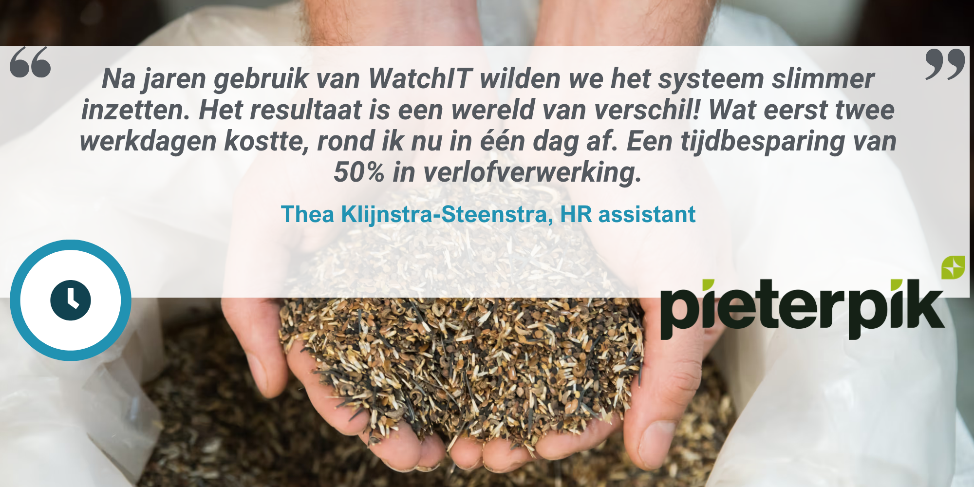 Klanttestimonial Pieterpik over WatchIT Tijdregistratie